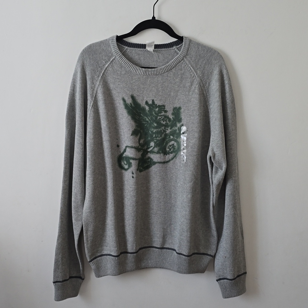 GAP Y2K Gap Established 1969 Reversible Gray Sweater Men Size Large